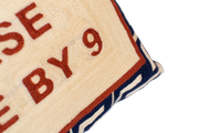 Rectangle Needlepoint Cushion - Please Leave By 9