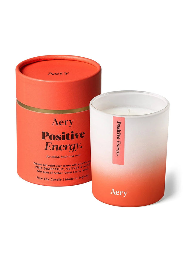 Aery Positive Energy Scented Soy Candle - Pink Grapefruit, Vetiver & Mint