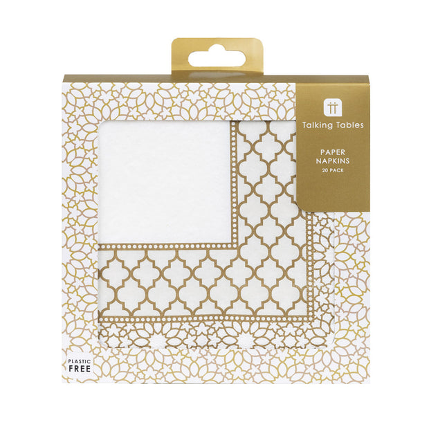 Talking Tables Gold Tile Paper Napkins