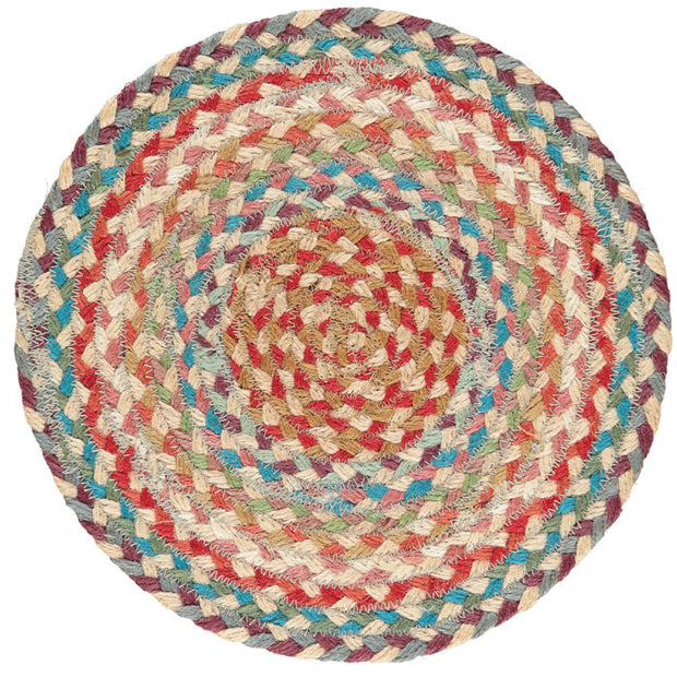 Braided Rug Company Jute Dinner Placemats Set - Carnival