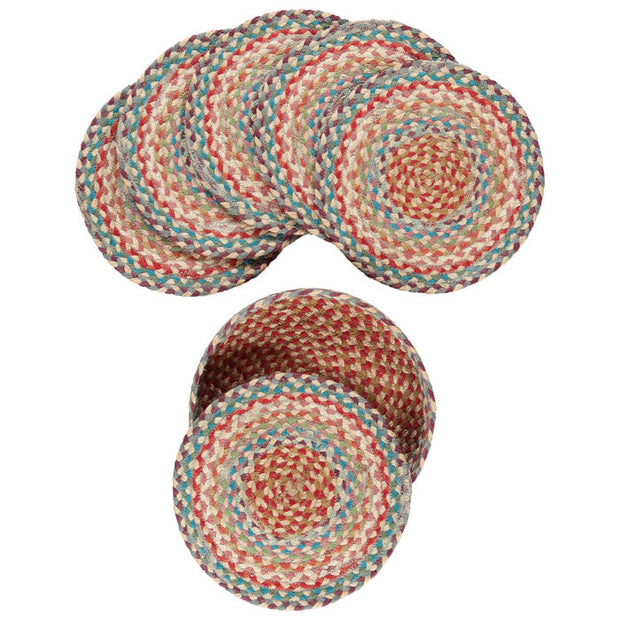 Braided Rug Company Jute Dinner Placemats Set - Carnival