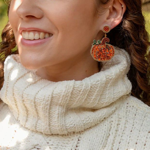 My Doris Beaded Pumpkin Earrings