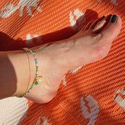 Rainbow Beaded Anklet