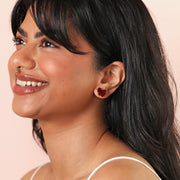 Red Velvet Bow Stud Earrings