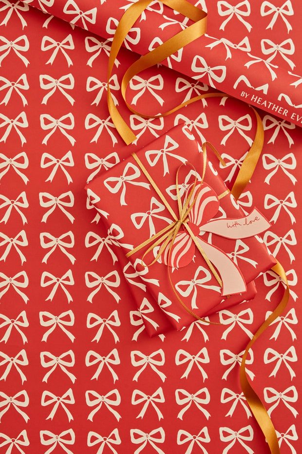 Heather Evelyn Gift Wrap - Red Bows
