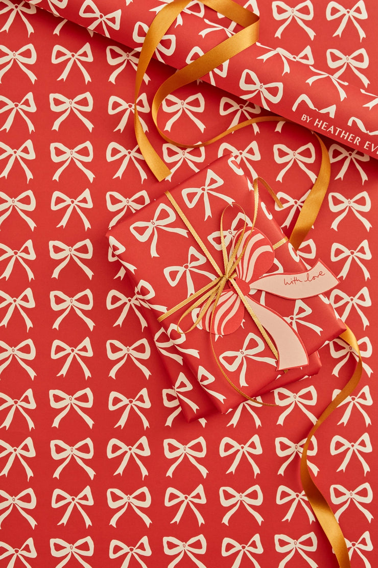 Heather Evelyn Gift Wrap - Red Bows