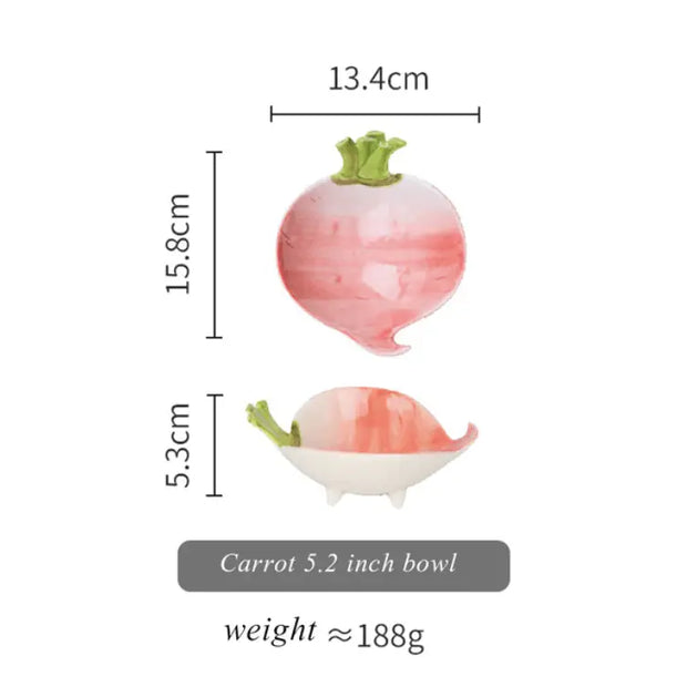 Vegetable Shape Snacks & Sauce Dishes