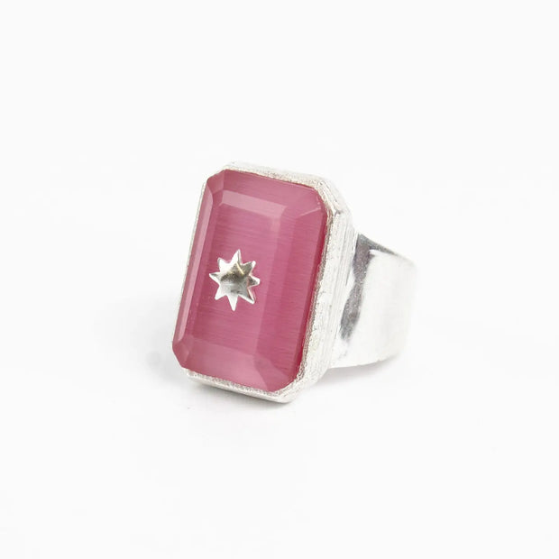 My Doris Pink Mona Lisa Silver Ring
