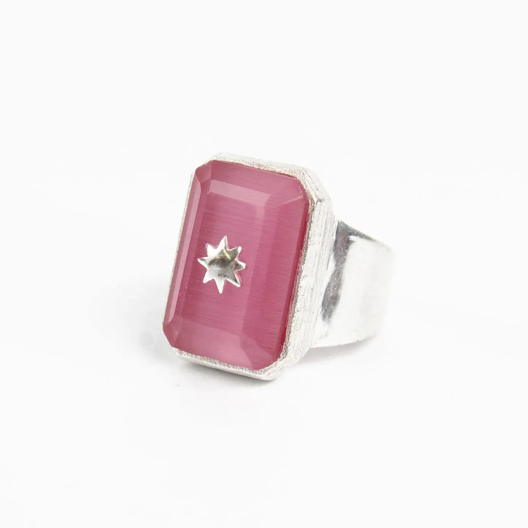 My Doris Pink Mona Lisa Silver Ring