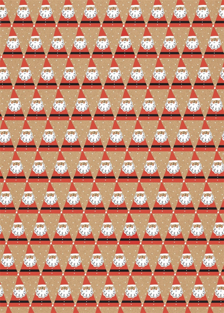 The Art File Christmas Gift Wrap Roll - Geometric Santa