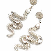 My Doris Silver Snake Bead Earrings