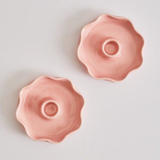 Heather Evelyn Scallop Candle Holder - Pink