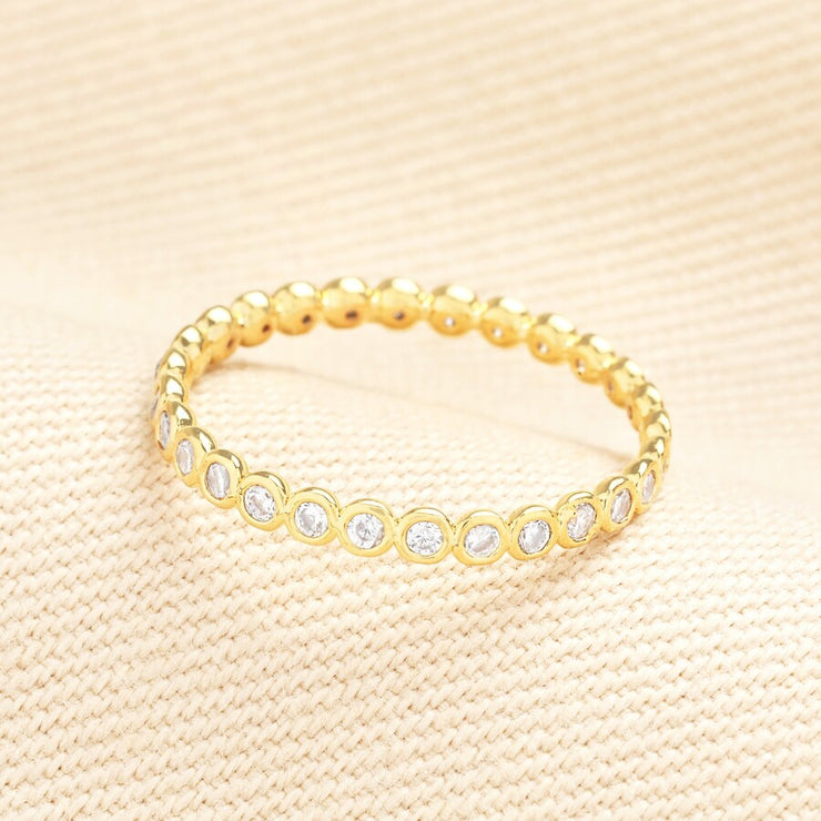 Large Multi Disc Crystal Ring in Gold