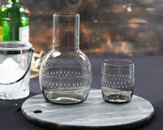The Vintage List Smoky Crystal Carafe Set - Ovals