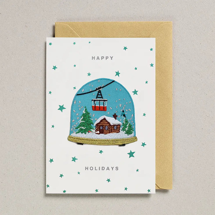 Petra Boase Christmas Patch Card - Snow Dome