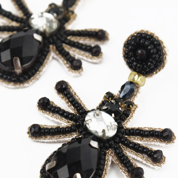 My Doris Black Spider Earrings