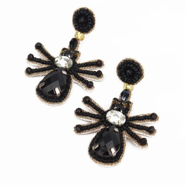My Doris Black Spider Earrings