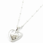 My Doris Silver Spinning Heart Love Necklace