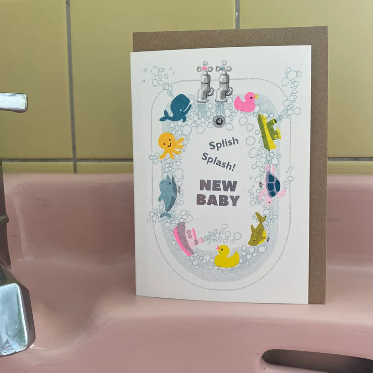 Petra Boase New Baby Card - Splish Splash