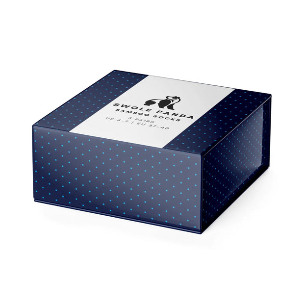 Swole Panda Bamboo Sock Gift Box - Blue Spots