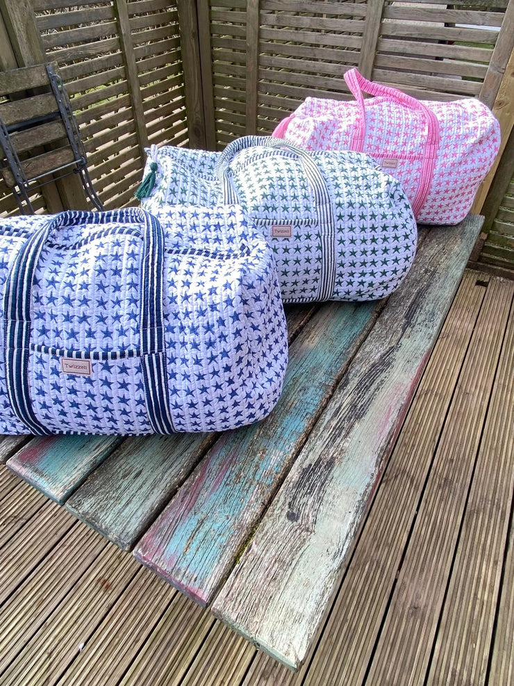 Twizzell Indian Block Print Weekend Bag - Stars