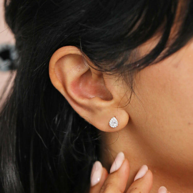 Crystal Teardrop Stud Earrings