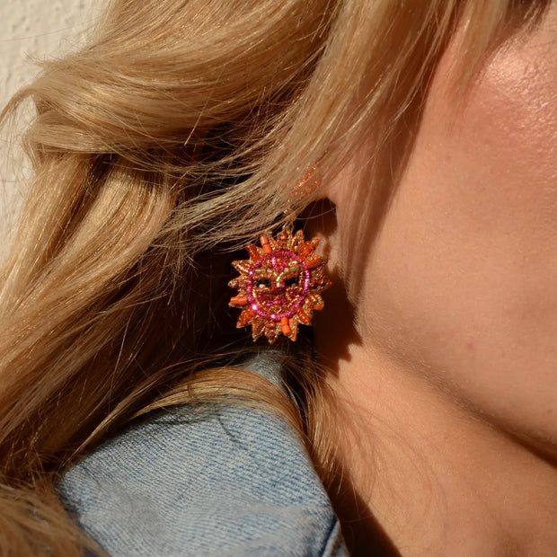 My Doris Beaded Earrings - Sun Face