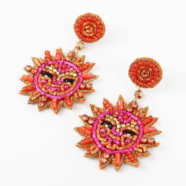 My Doris Beaded Earrings - Sun Face