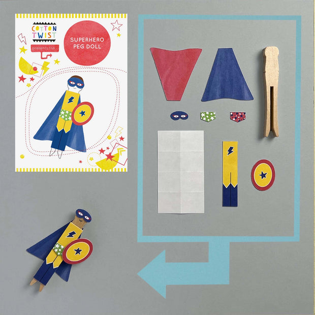 Cotton Twist Make Your Own - Superhero Peg Doll
