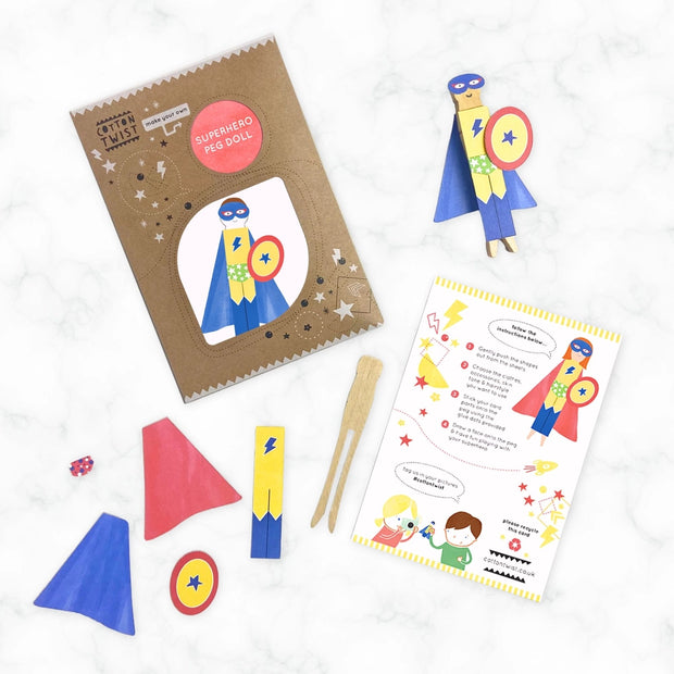 Cotton Twist Make Your Own - Superhero Peg Doll