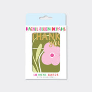 10 Mini Notecards - Thank You Flower Vase