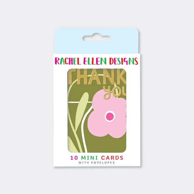 10 Mini Notecards - Thank You Flower Vase