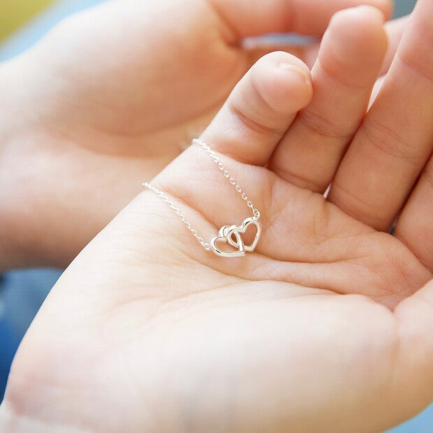 Tiny Interlocking Hearts Necklace