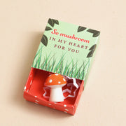 Tiny Matchbox Ceramic Tokens - Mushroom