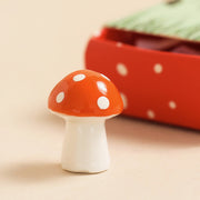 Tiny Matchbox Ceramic Tokens - Mushroom