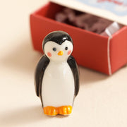 Tiny Matchbox Ceramic Tokens - Penguin