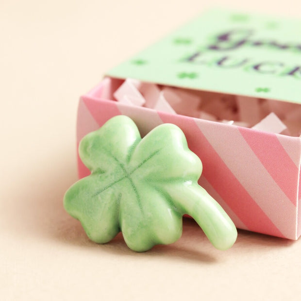 Tiny Matchbox Ceramic Tokens - Clover