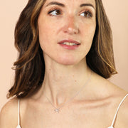 Tiny Pearl Bow Necklace in Silver or Gold