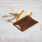 Handmade Buffalo Leather Travel Card Holder