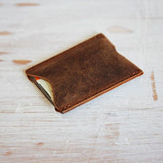 Handmade Buffalo Leather Travel Card Holder