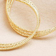 Dotted Triple Hoop Earrings in Gold