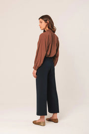 Indi & Cold Crepe Cotton Blouse - Tobacco