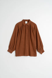 Indi & Cold Crepe Cotton Blouse - Tobacco