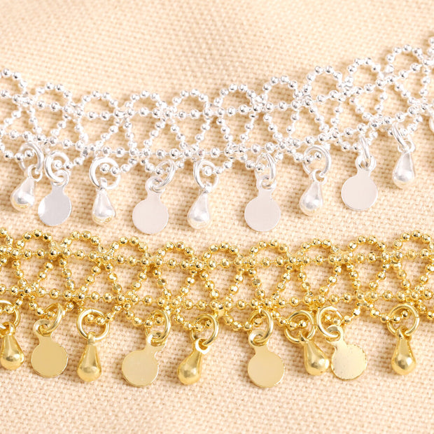 Vintage Effect Chain Anklet in Silver or Gold