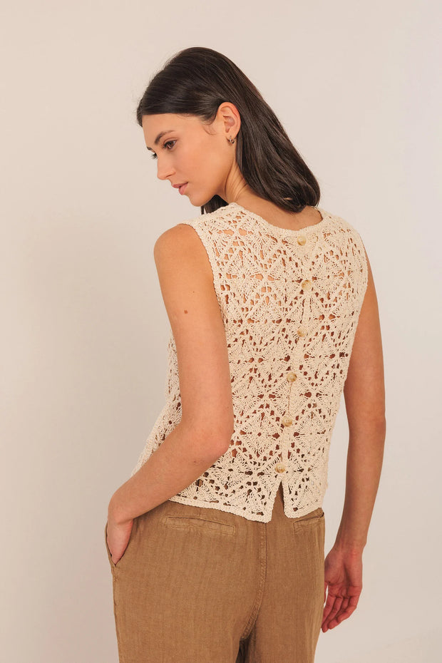 Indi & Cold Cream Crochet Tee