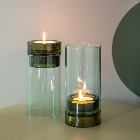 Remember Glass Lantern Lys - Olive