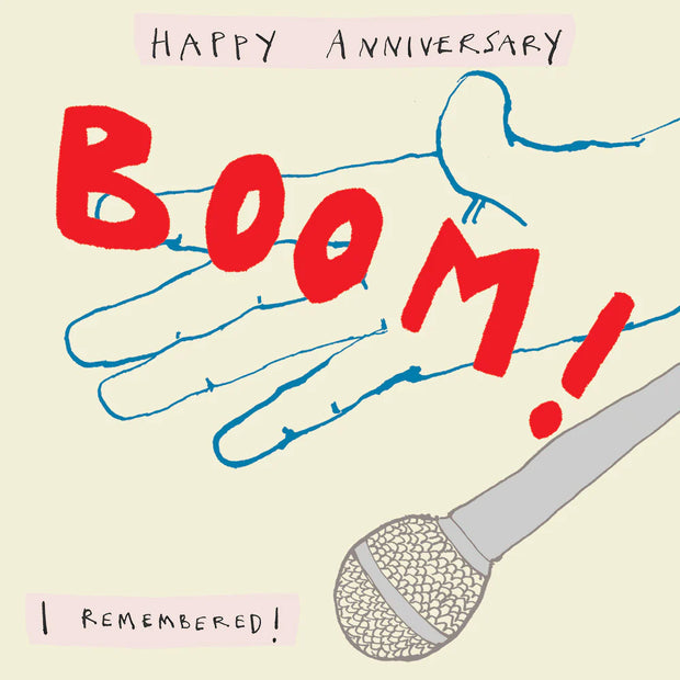 Poet & Painter Boom! Happy Anniversary Card
