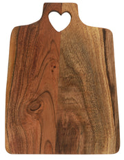 Acacia Wood Cutting or Serving Board with Heart - 2 sizes