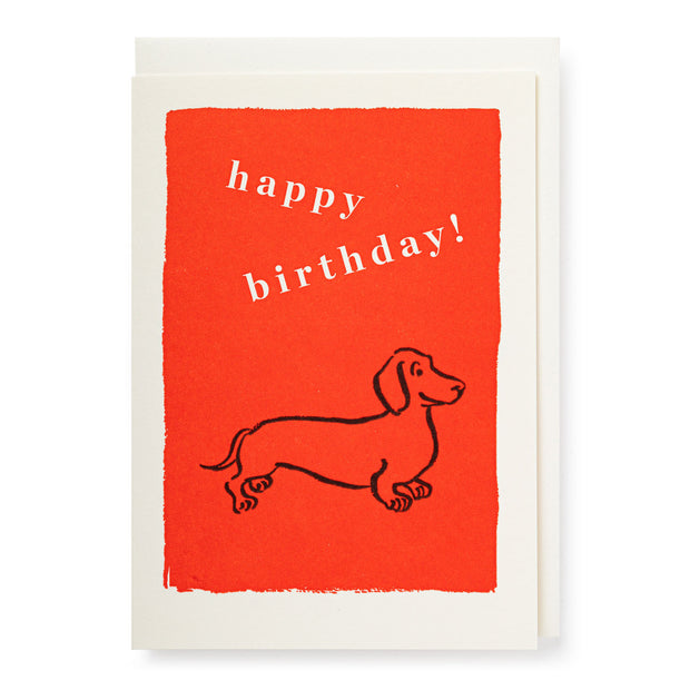 Archivist Mini Happy Birthday Sausage Dog Card