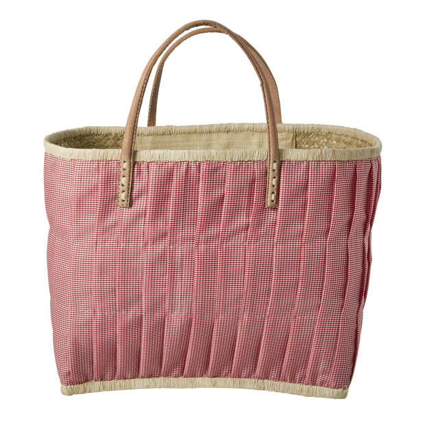 Pink Raffia Shopping Basket
